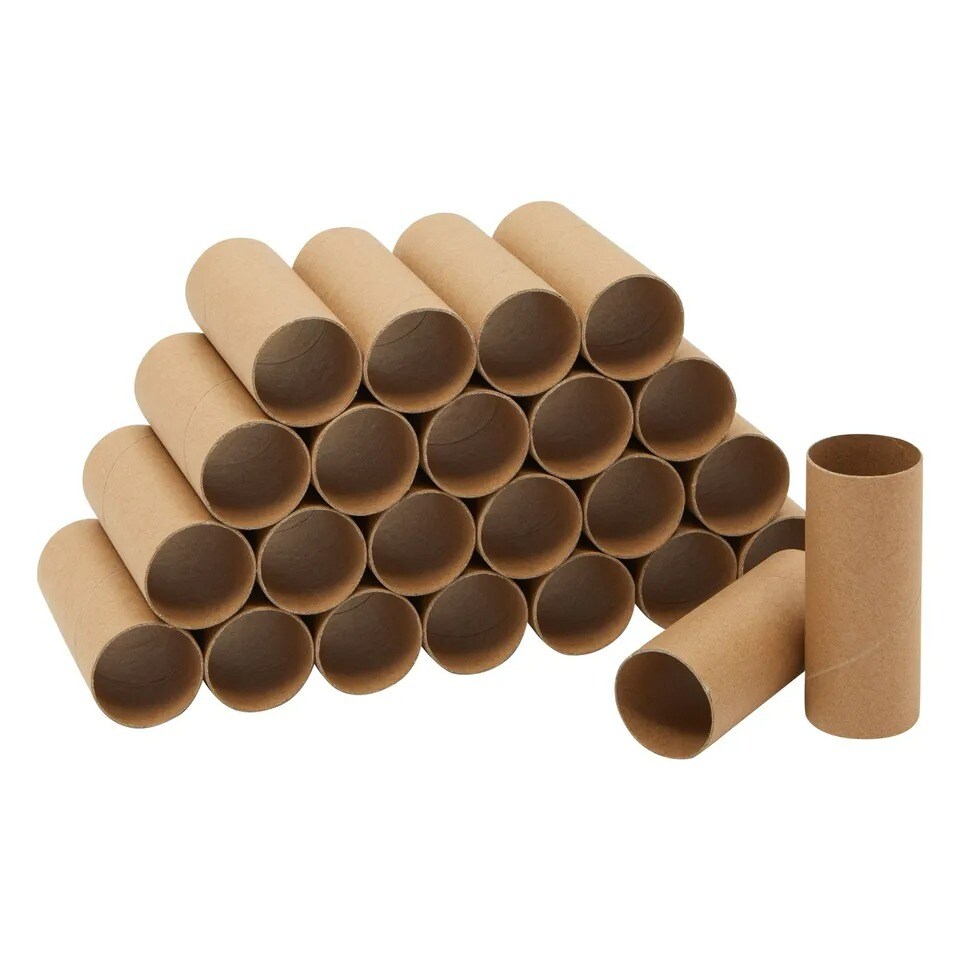 24-Pack DIY Paper Tubes for Crafts, Classroom Projects, 1.6x4 In, Brown
