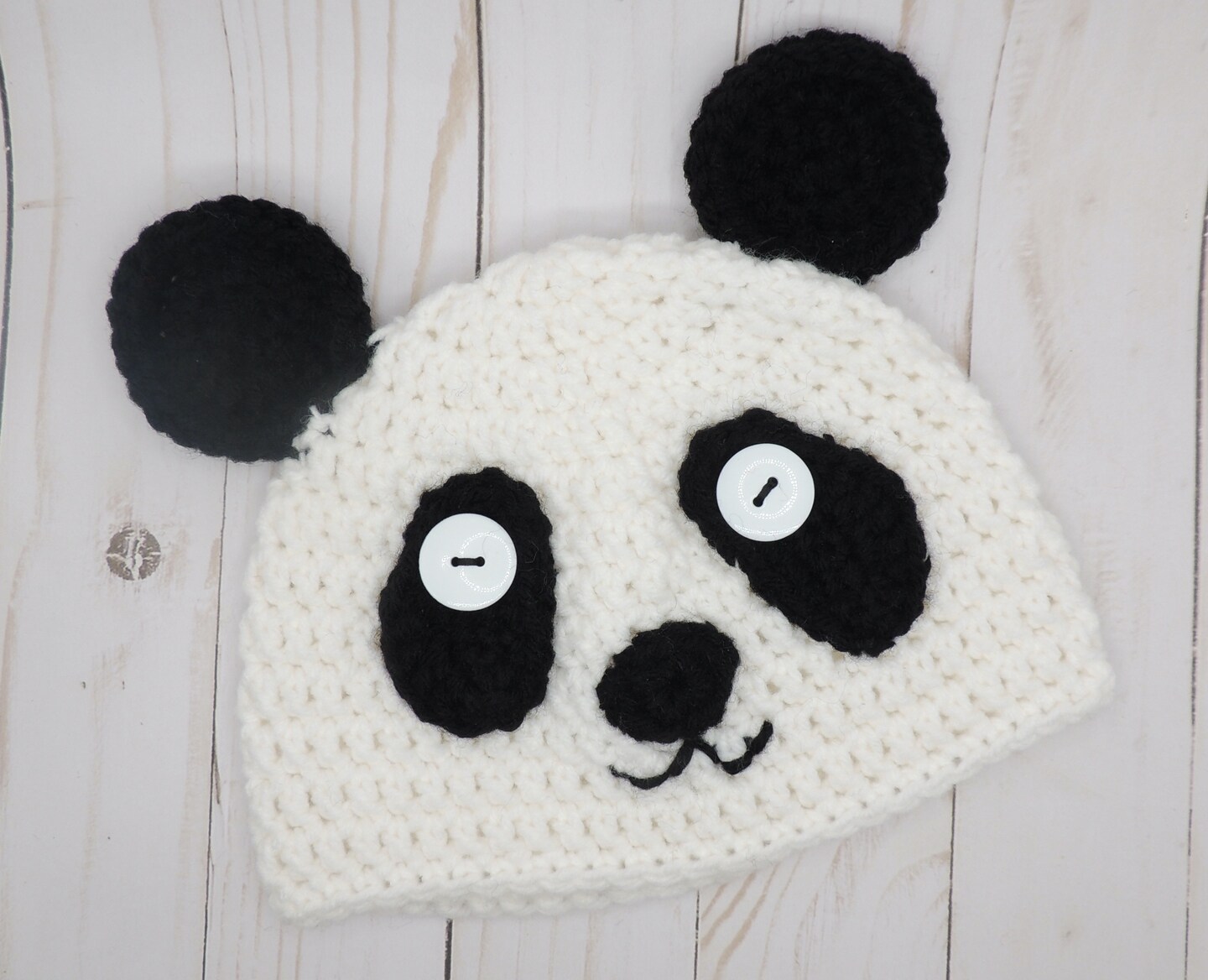 Crochet Panda Hat - Newborn Baby Toddler Child Adult