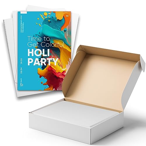 50-Pack White Cardstock Printer Paper By Hamilco - 8.5 x 11&#x201D; Thick Card Stock For Card Making- 80lb Heavyweight Stationery Card Stock Paper Cover- Great For Invitations, Birthdays, Awards, Brochures
