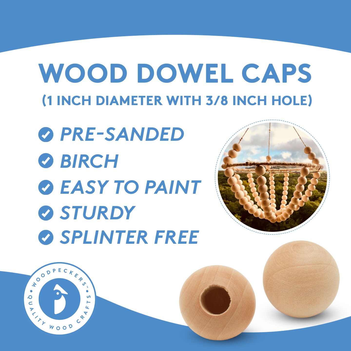 Wood Dowel Caps Assorted Sizes, For Crafts and DIY | Woodpeckers