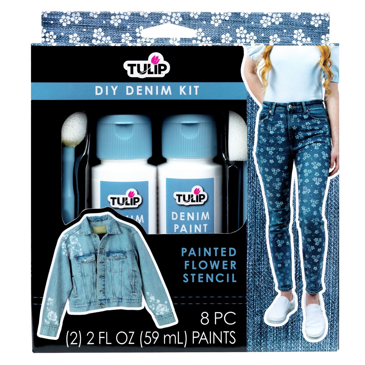 Tulip DIY Denim Paint &#x26; Stencil Kit