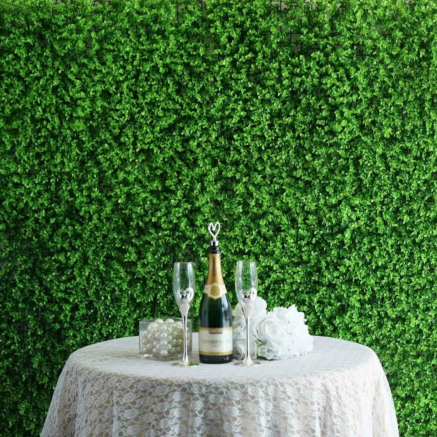 4 pcs Green Artificial Mini Leaves Greenery Wall Backdrop Panels