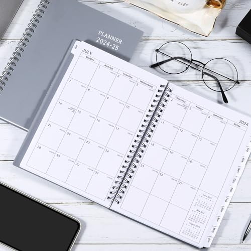 Academic Planner 2024-2025, Weekly and Monthly Planner, Jul. 2024 - Jun. 2025, 6.25&#x22; &#xD7; 8.3&#x22;, Tabs, Inner Pocket, Strong Twin-Wire Binding, Improving Your Time Management Skill