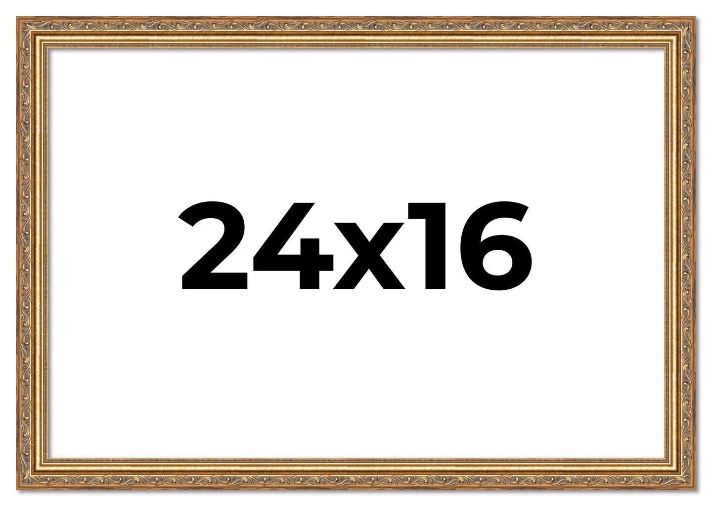 24x16 Solid Wood Antique Picture Frame with UV-Resistant Acrylic &#x26; Acid-Free Backing, Available in 4 Finishes: Bronze, Gold, Silver, and Gold with Black