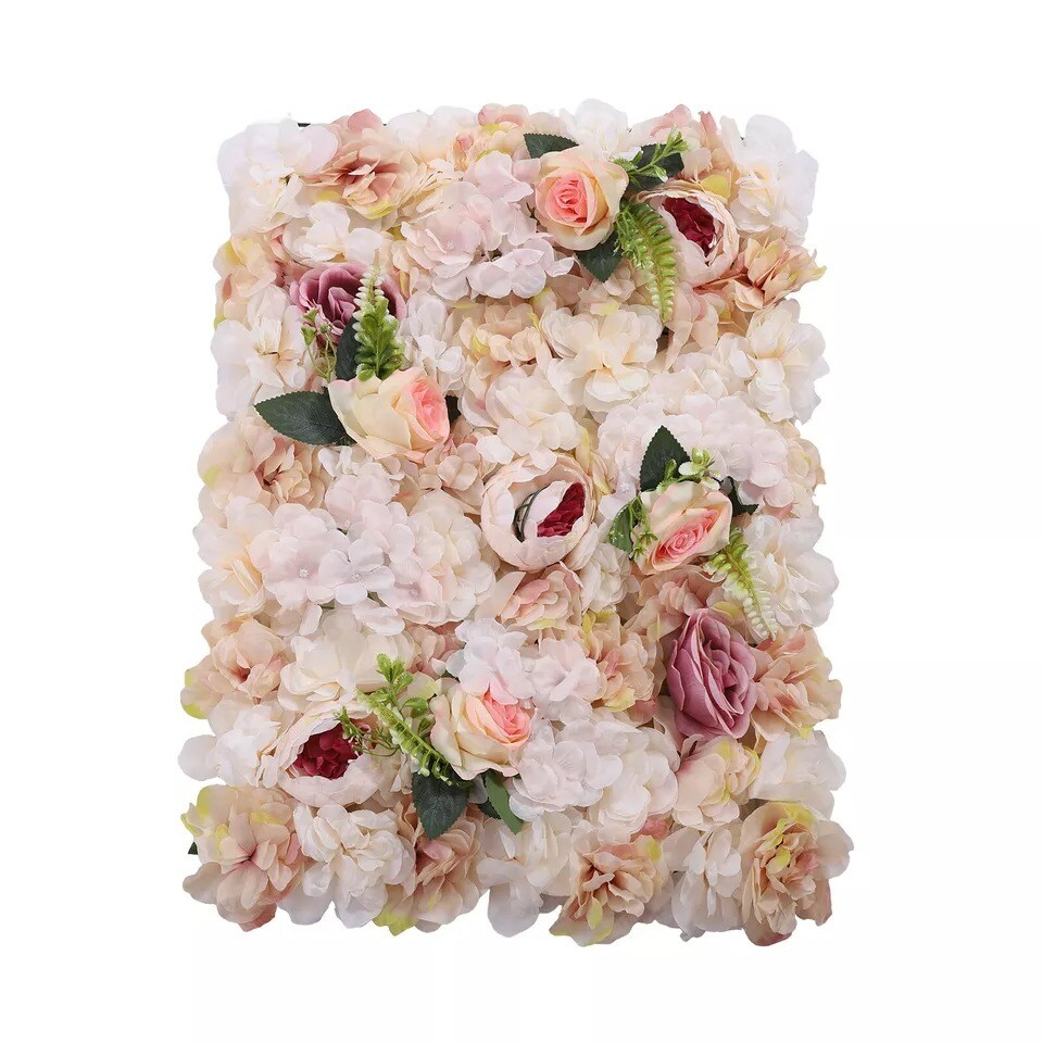 Artificial Silk Rose Wall, Flower Wall Backdrop Flower Panel for Wedding 24&#x22;*16&#x22;