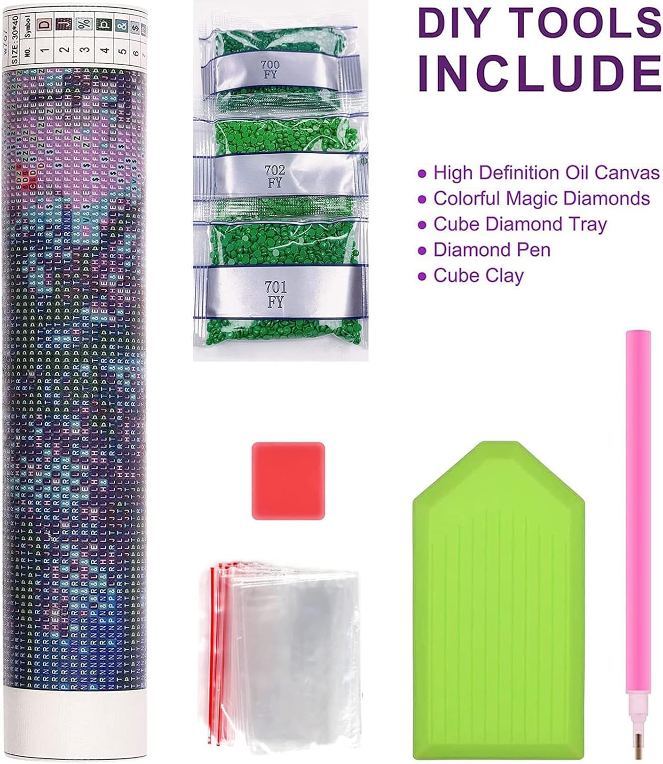 3 Pack 5D Halloween Ghost DIY Diamond Painting Kits (12x16inch)