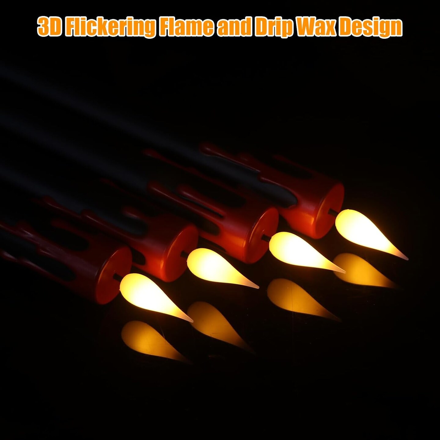 4-Pack Black Flameless Taper Candles &#x2013; LED Halloween Decor with Remote &#x26; Timer, Battery Operated