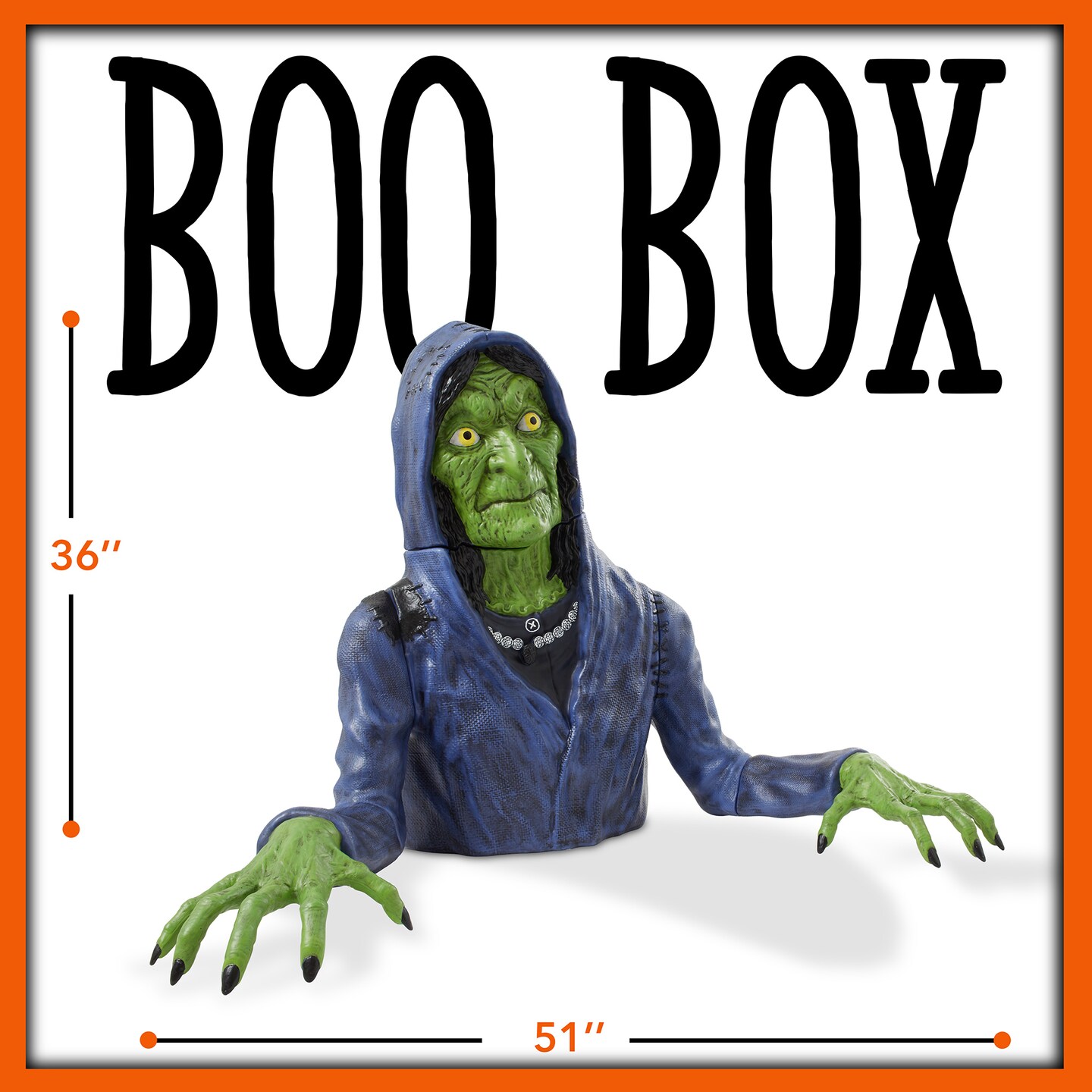 BOO BOX 36&#x22; Halloween Groundbreaking Decoration - Scary Outdoor Halloween Decor for Porch or Yard