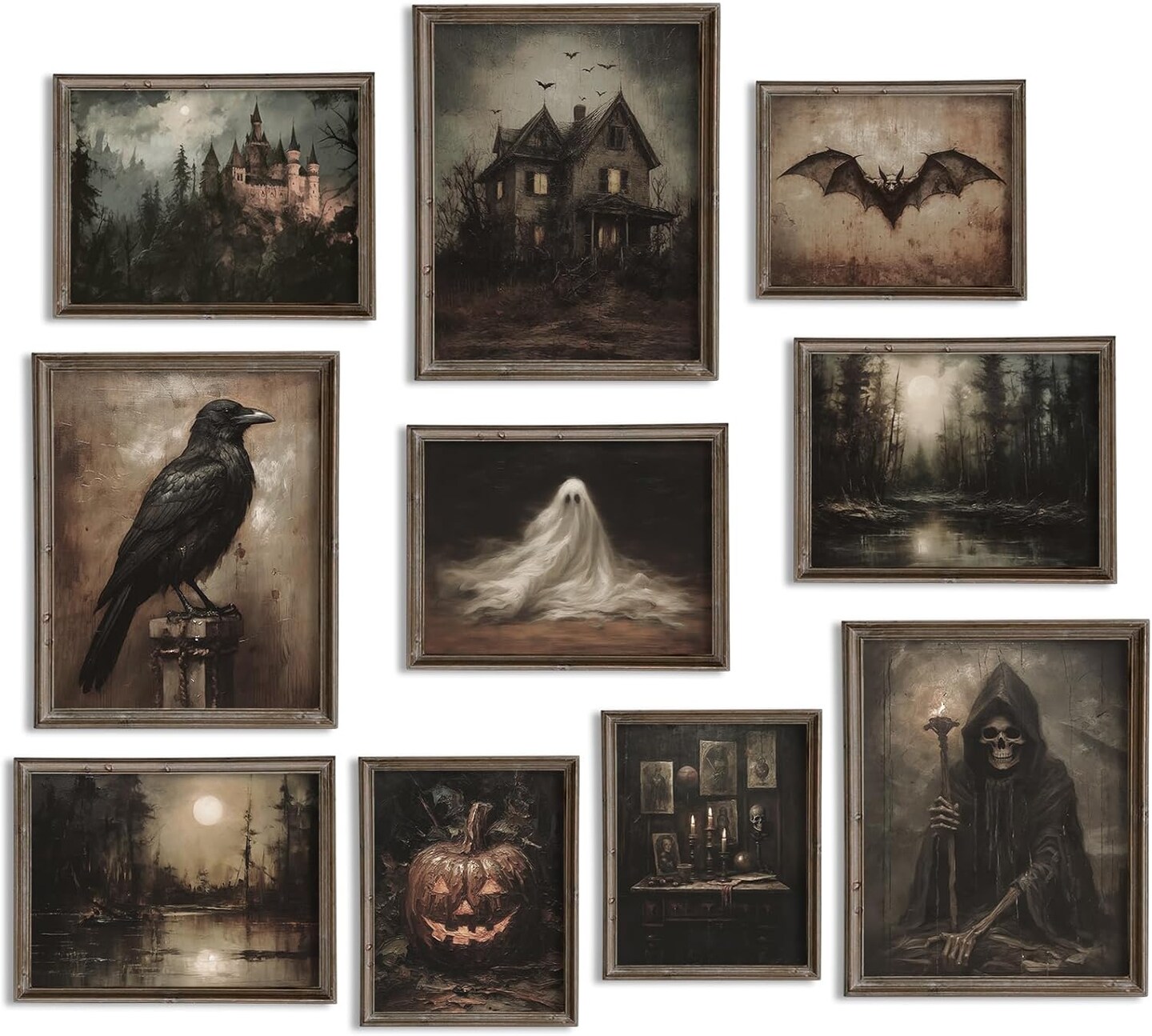 10Pcs Halloween Dark Wall Art