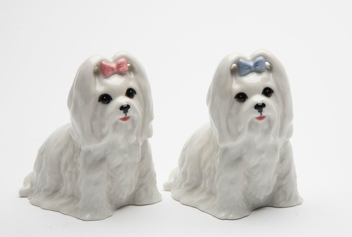 Ceramic Maltese Dog Salt & Pepper Shakers, Home Décor, Gift for Her, Gift for Mom, Kitchen Décor, Dog Lover Gift, Pet Loss Gift