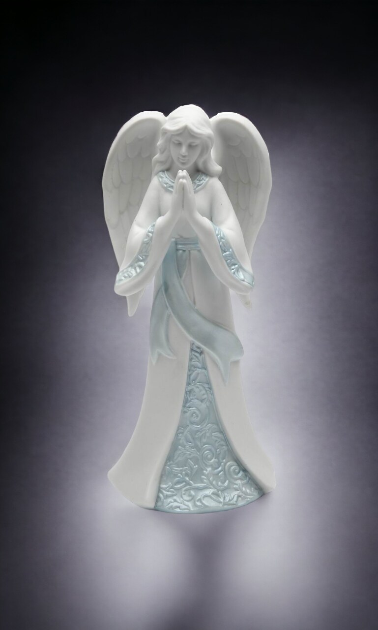 Ceramic Praying Angel Figurine, Home Décor, Religious Décor, Religious Gift, Church Décor, Baptism Gift
