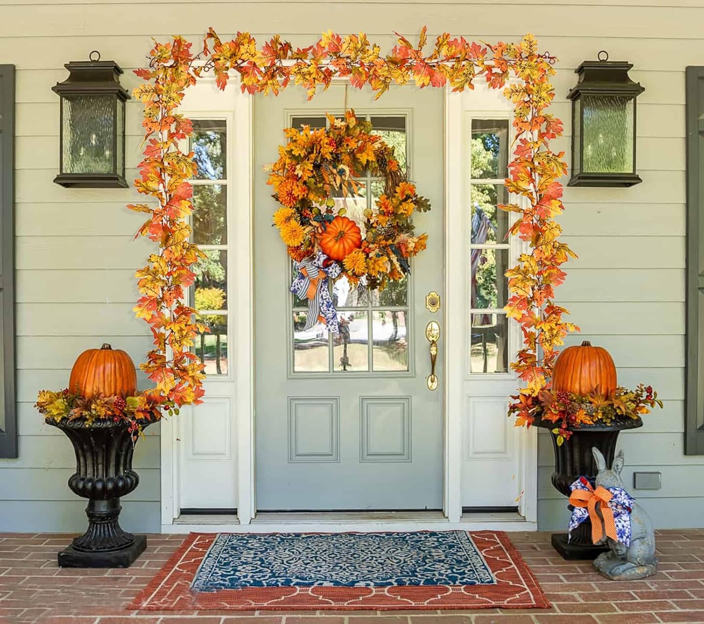 2 Pack Fall Garland Maple Leaf - Yellow