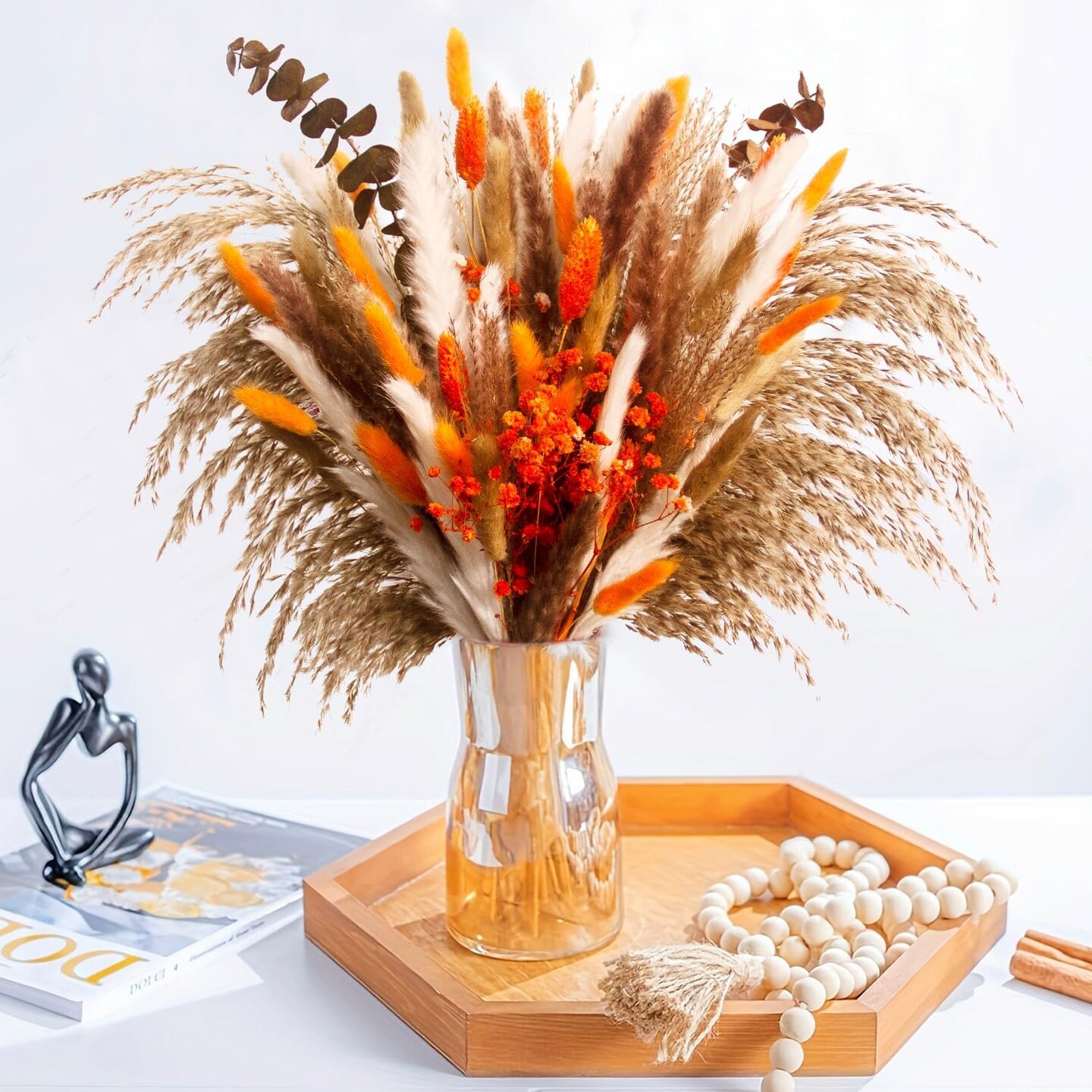 80pcs Dried Pampas Grass (17inch)