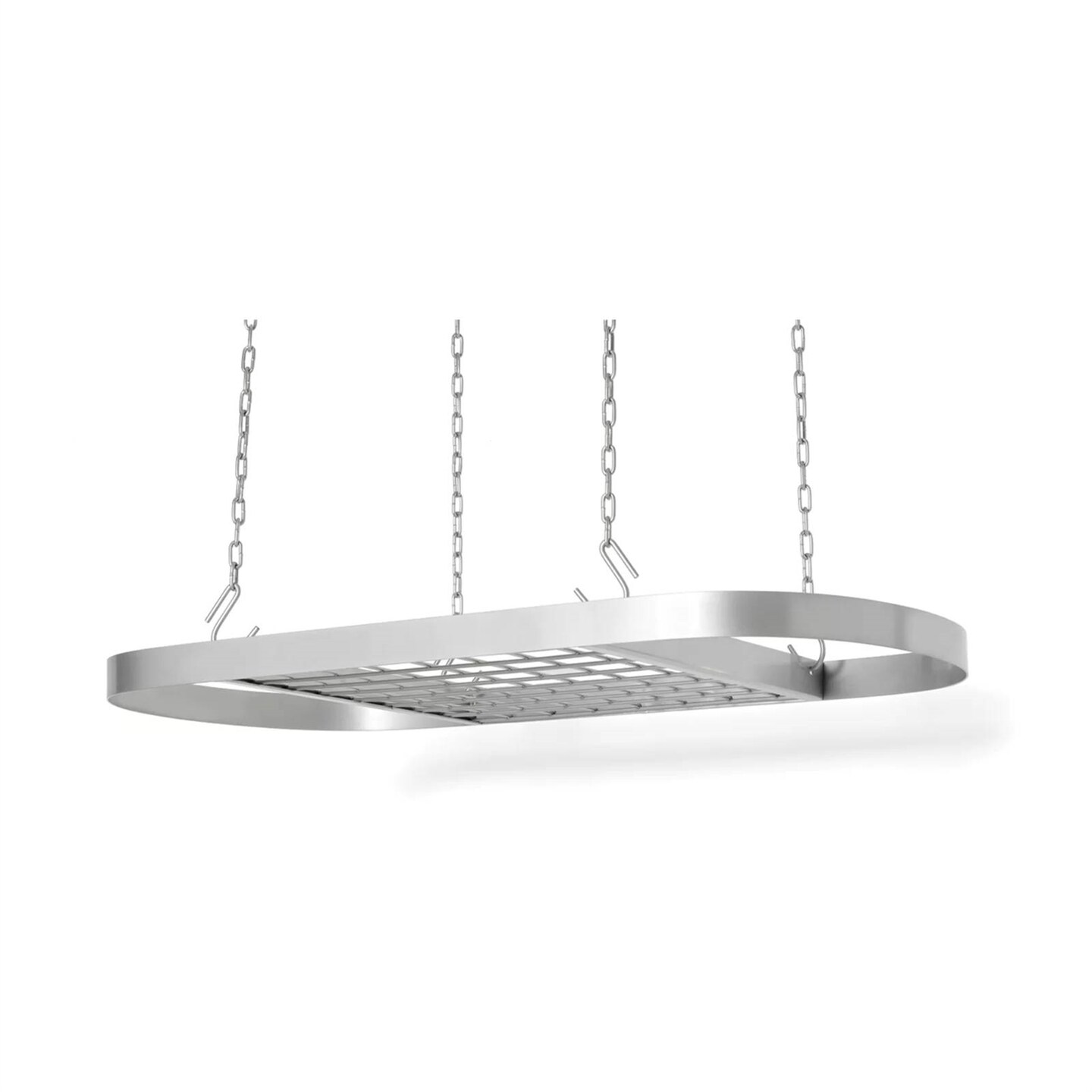 Pot Rack Chain Silver Carbon Steel Ceiling Mount Pot Rack with 16 Hooks, Chains and ...