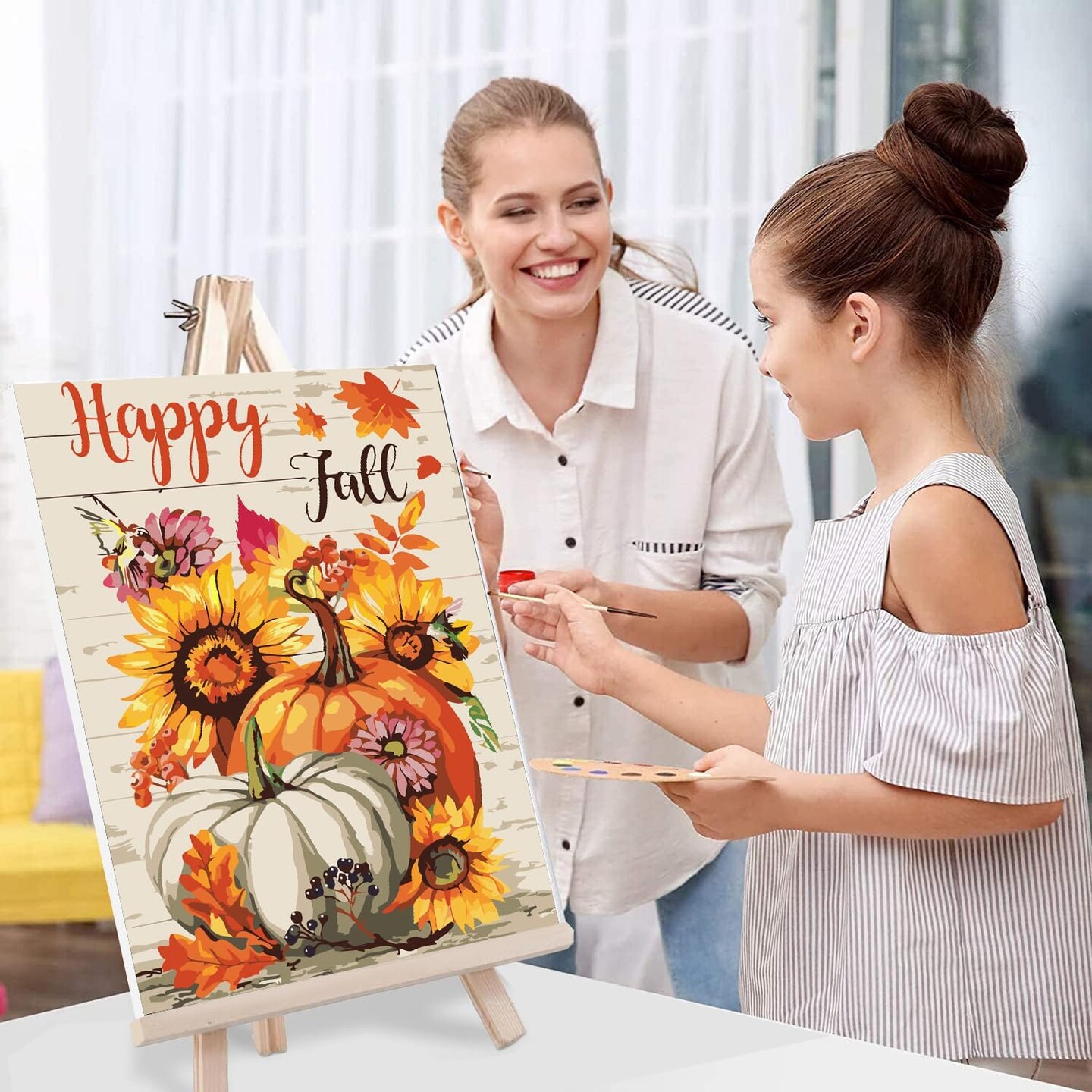Fall Paint by Numbers for Adults with Framed