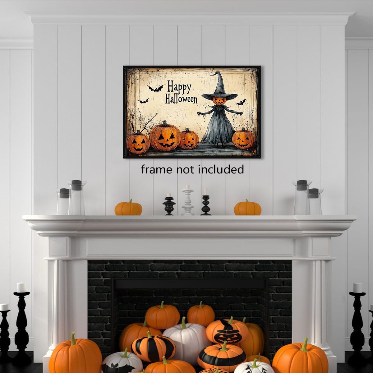 Happy Halloween Witch Canvas Wall
