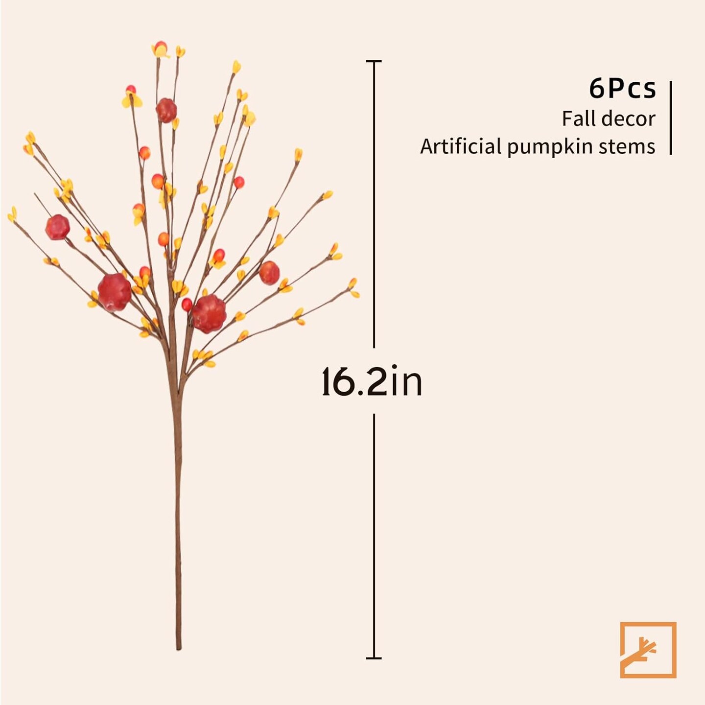 6 Pcs Artificial Fall Flowers Berry Stems