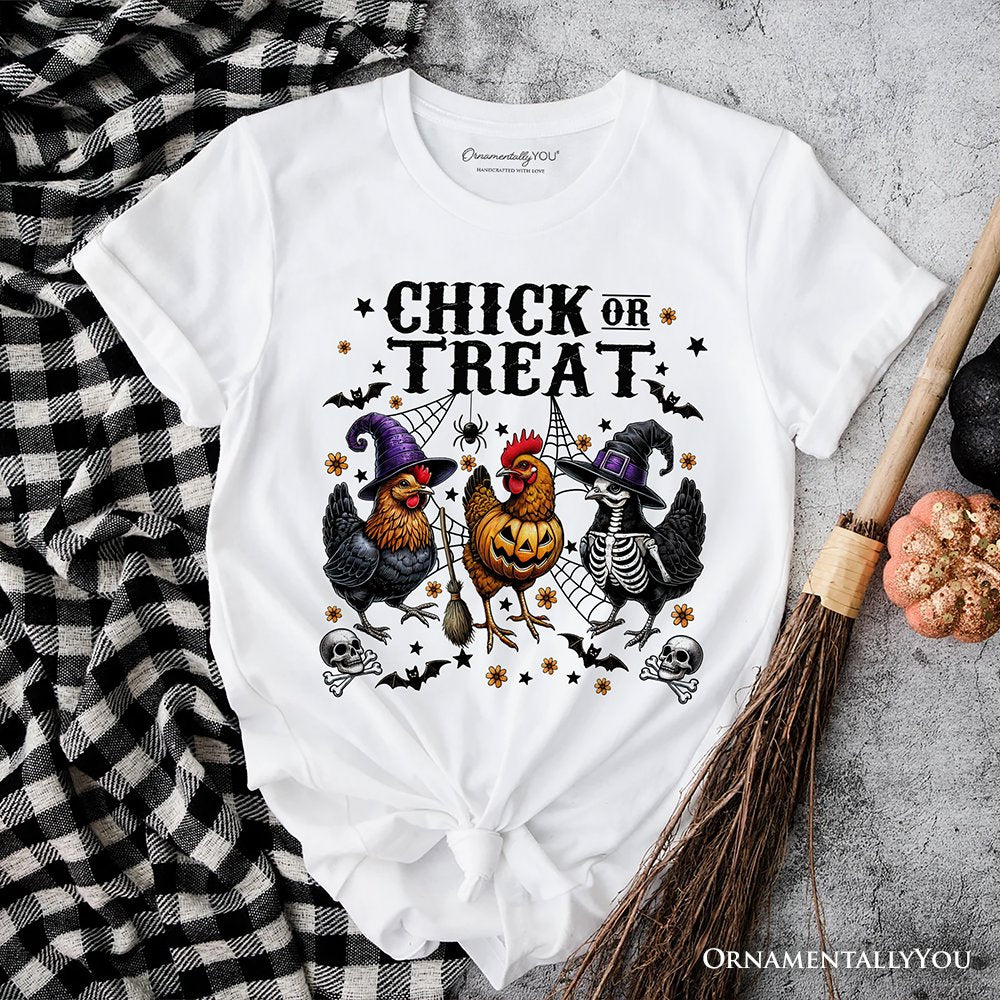 Chick or Treat Chicken T-Shirt, Funny Farmhouse Halloween Tee