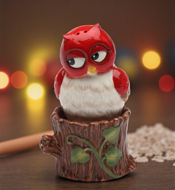 Ceramic Owl On The Tree Stump Salt & Pepper Shakers, Home Décor, Gift for Her, Gift for Mom, Kitchen Décor, Birdwatcher Gift