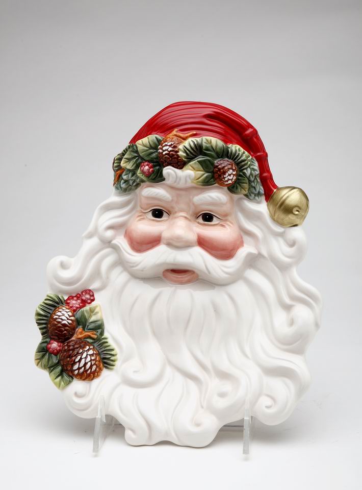 Evergreen Holiday Santa Plate, Home Décor, Gift for Her, Gift for Mom, Kitchen Décor, Christmas Décor