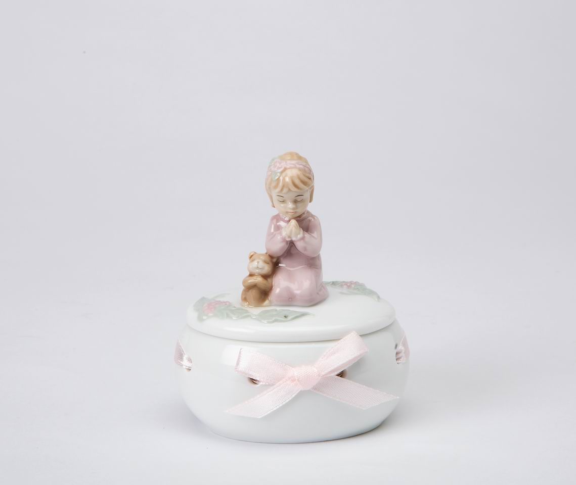 Ceramic Girl Praying Box, Religious D&#xE9;cor, Religious Gift, Church D&#xE9;cor, Church Gift, Baptism Gift