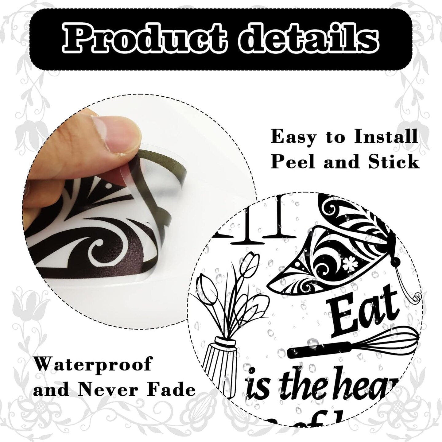 Large Kitchen Wall Decals Dining Room Quotes Wall Stickers