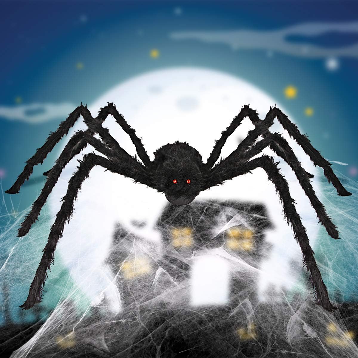 Halloween Spider Decorations, 6 Pcs Realistic Hairy Spiders Set(6 Different Sizes)