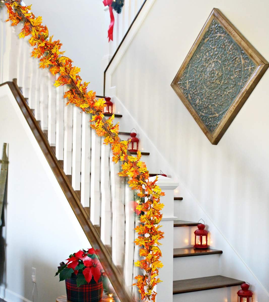 2 Pack Fall Garland Maple Leaf - Yellow