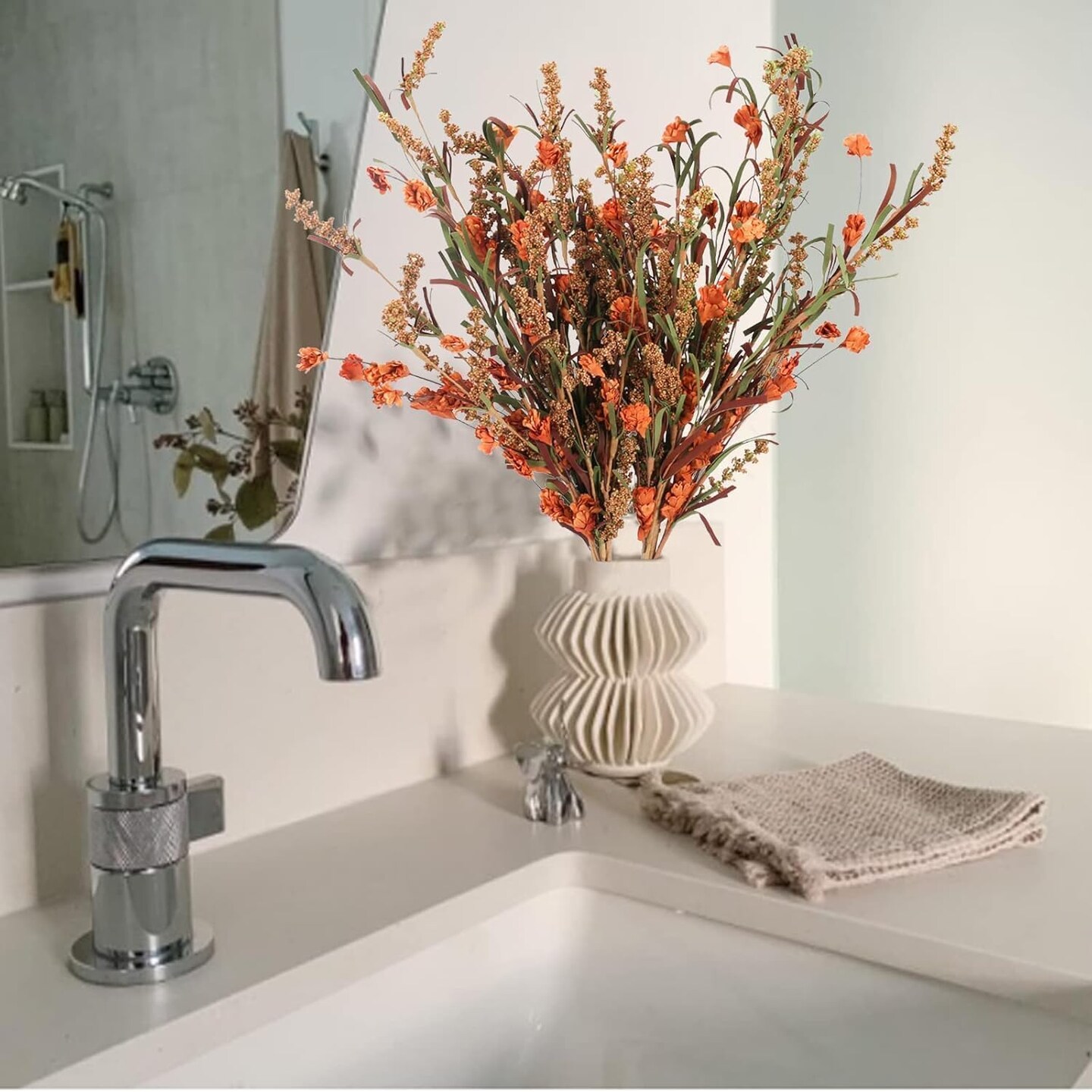 2 Bundles Artificial Fall Flowers Stem