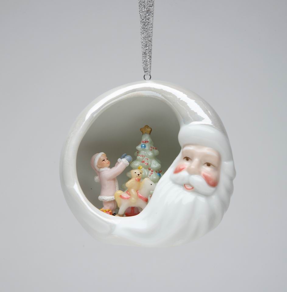 Ceramic Santa Ornament - Tree Decorating, Home D&#xE9;cor, Gift for Her, Gift for Mom, Kitchen D&#xE9;cor, Christmas D&#xE9;cor