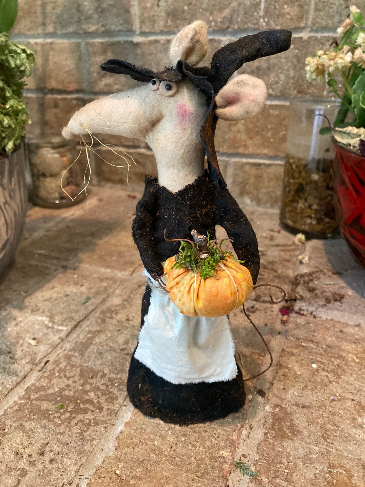 Handmade Primitive Witch - Witch Display - Halloween Room Accent