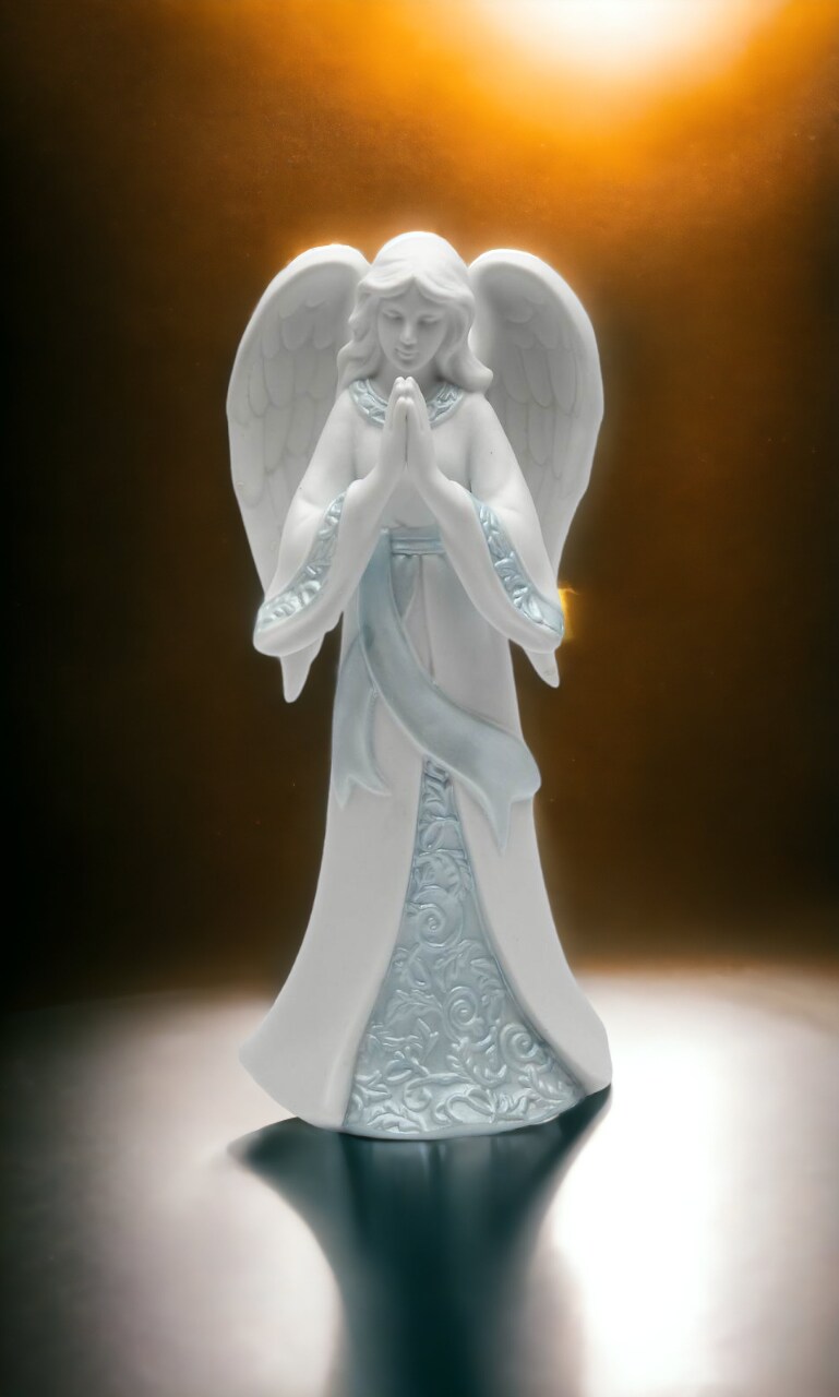 Ceramic Praying Angel Figurine, Home Décor, Religious Décor, Religious Gift, Church Décor, Baptism Gift