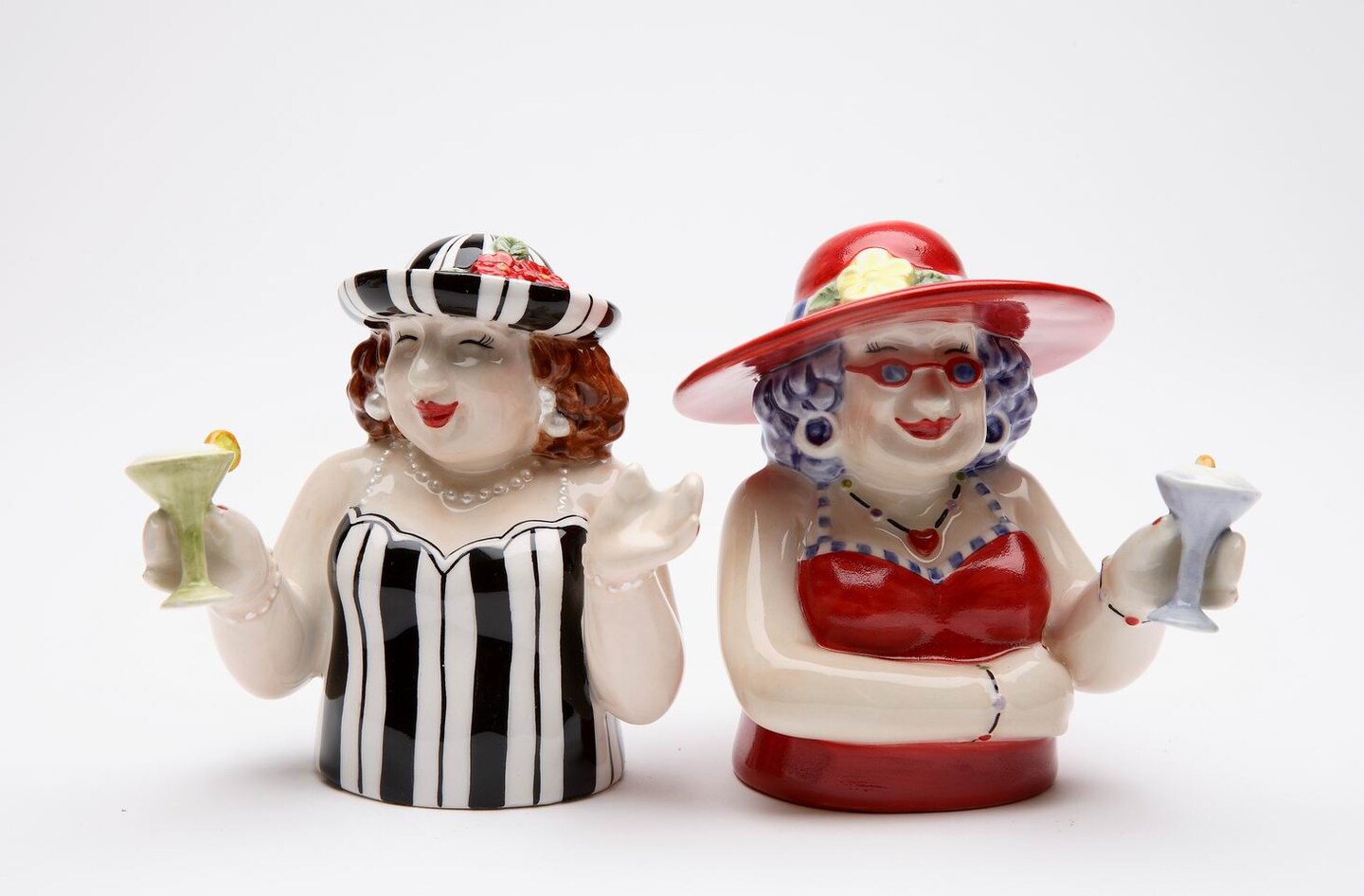 Ceramic Sophisticated Ladies at Happy Hour Salt and Pepper Shakers, Home Décor, Gift for Her, Gift for Mom, Kitchen Décor, Gift for Friend