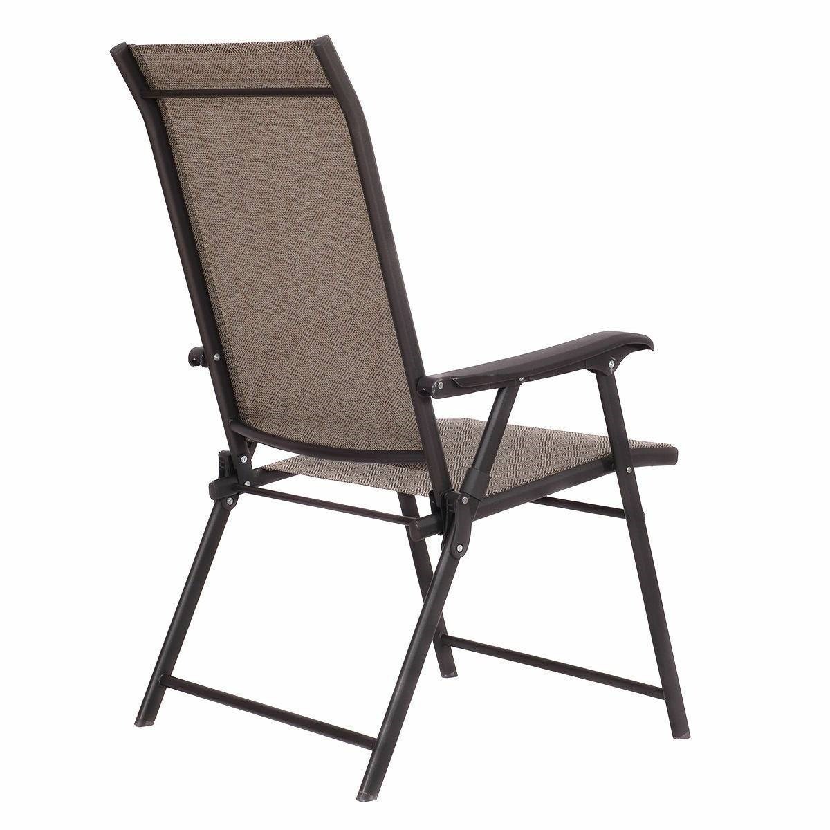 Set of 2 Folding Patio Chairs Outdoor Textilene Seating with Steel Frame for Deck Garden Porch