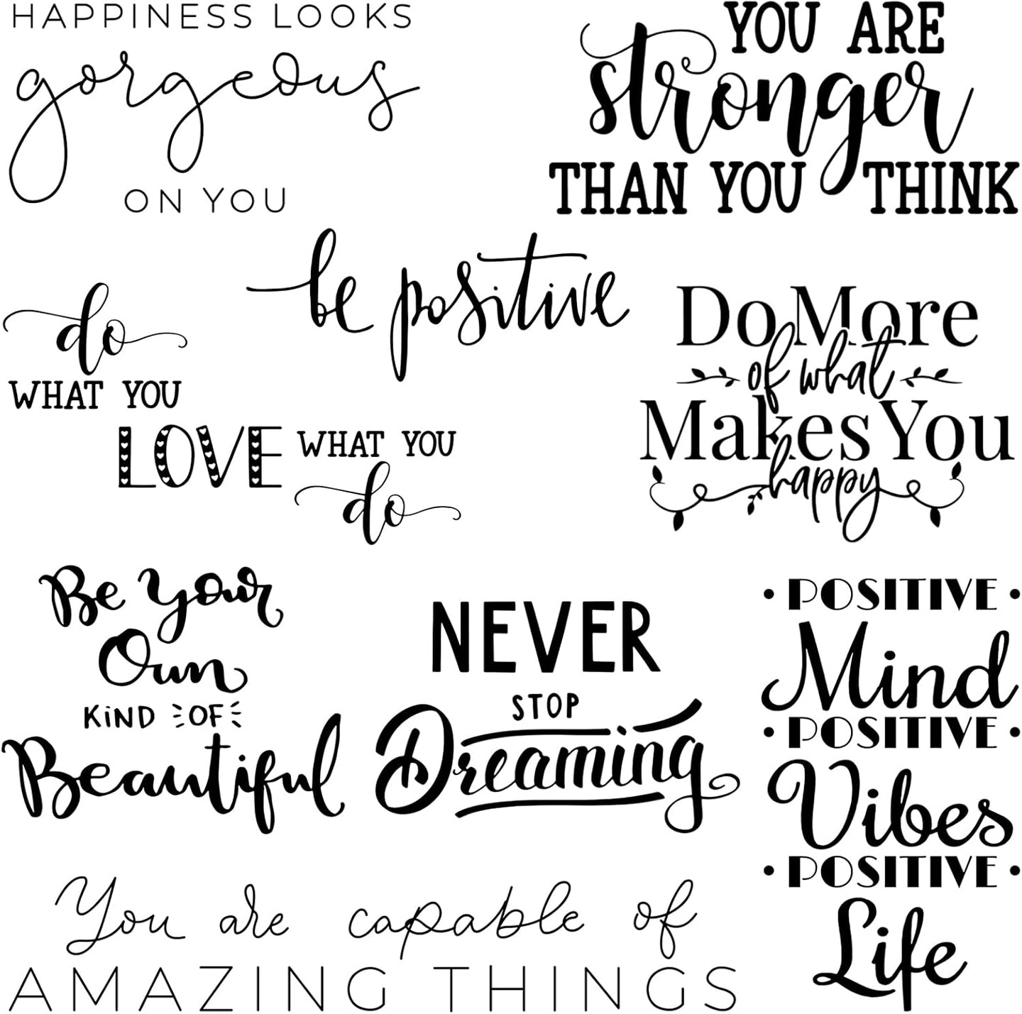 9 Pcs Inspirational Vinyl Wall Decals - Classic