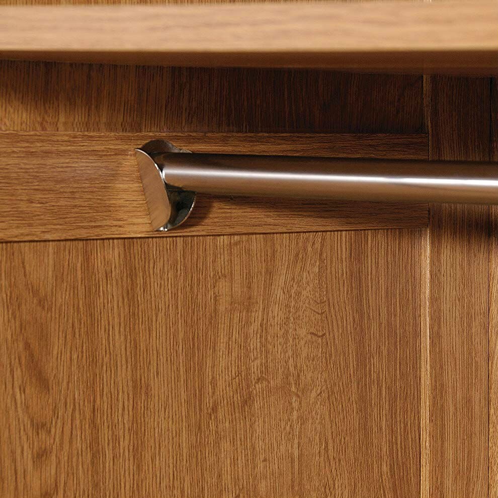 Bedroom Wardrobe Closet Storage Cabinet in Medium Oak with Hanging Rod Shelves and Drawers