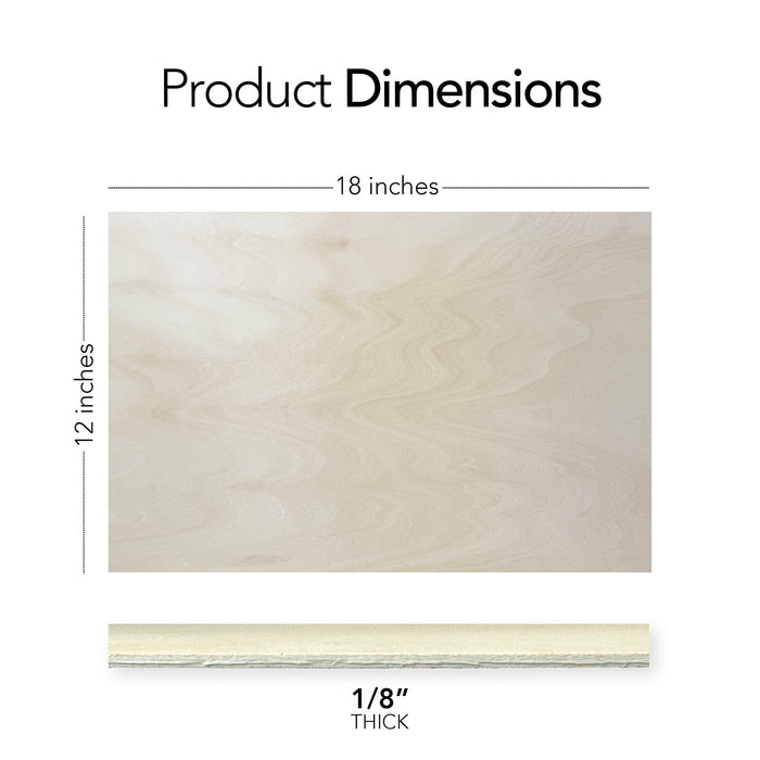 Basswood Plywood Sheets – 12x18 or 12x12 Unfinished or Finished Wood Sheets for Crafts, Laser Cutting, DIY – 10 Pack