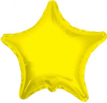 Yellow Star Mylar Balloon 18&#x22;