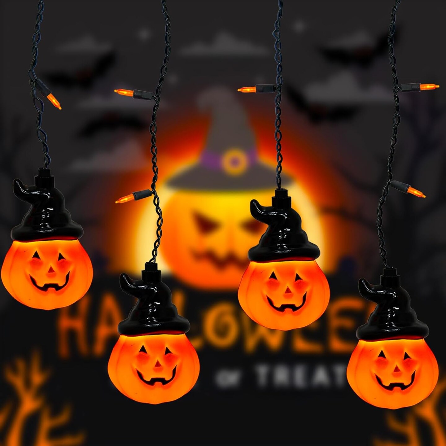 7FT LED Halloween Indoor Curtain String Lights
