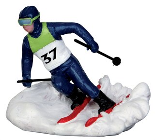 LEMAX Slalom Stars - Set Di 2 Sciatori In Poliresina Per Villaggi Natalizi E Presepi Nordici, Altezza 6 Cm