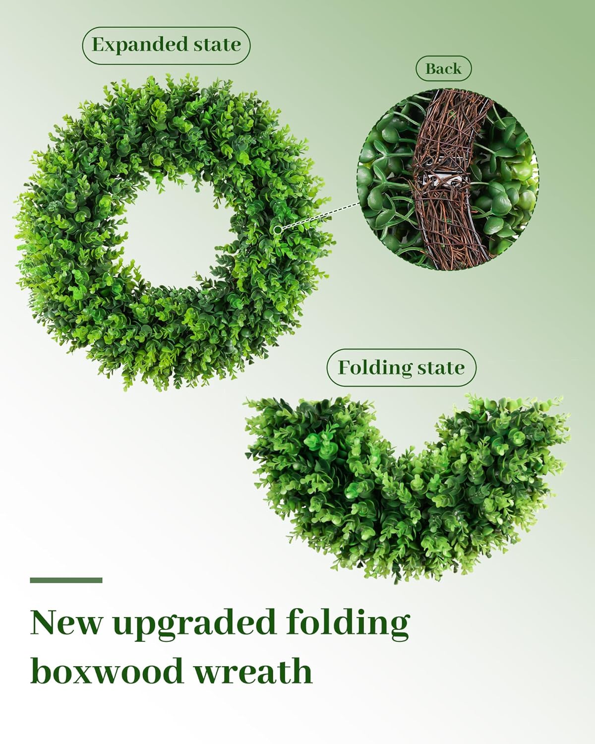 20&#x27;&#x27; Artificial Boxwood Spring Wreath - Green