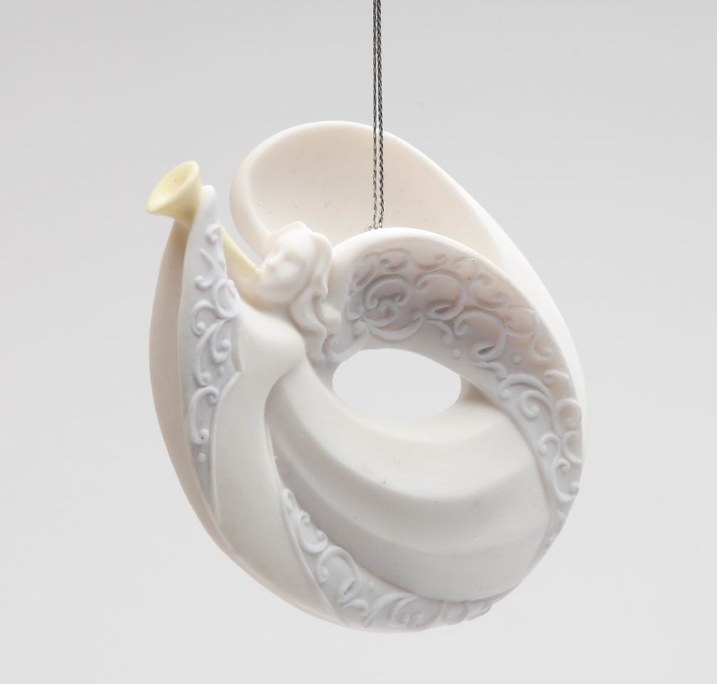 Ceramic Angel Ornament Playing Horn, Home D&#xE9;cor, Religious D&#xE9;cor, Religious Gift, Church D&#xE9;cor, Baptism Gift