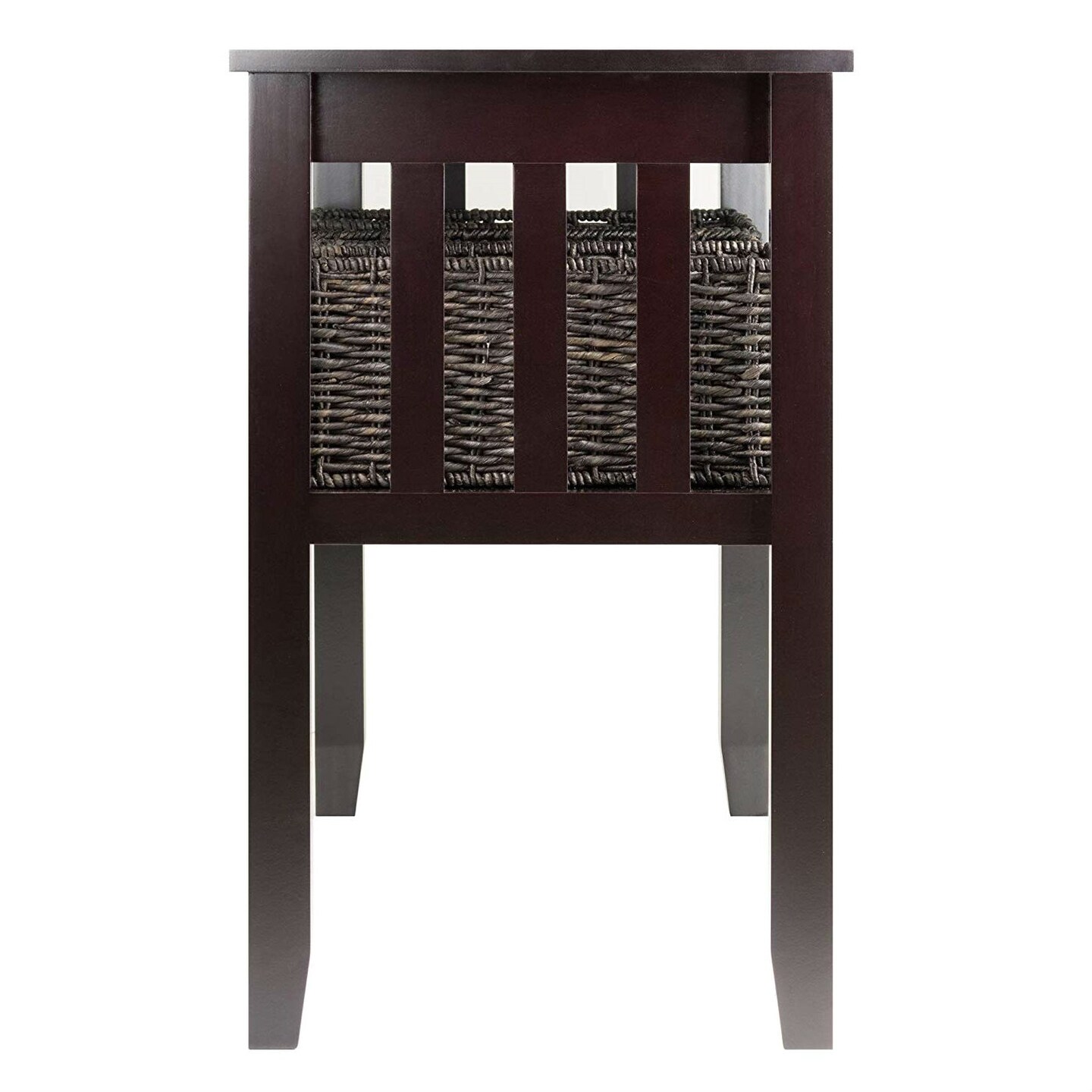 Espresso Console Table with 2-Tier Storage Shelf and 3 Baskets for Entryway or Living Room