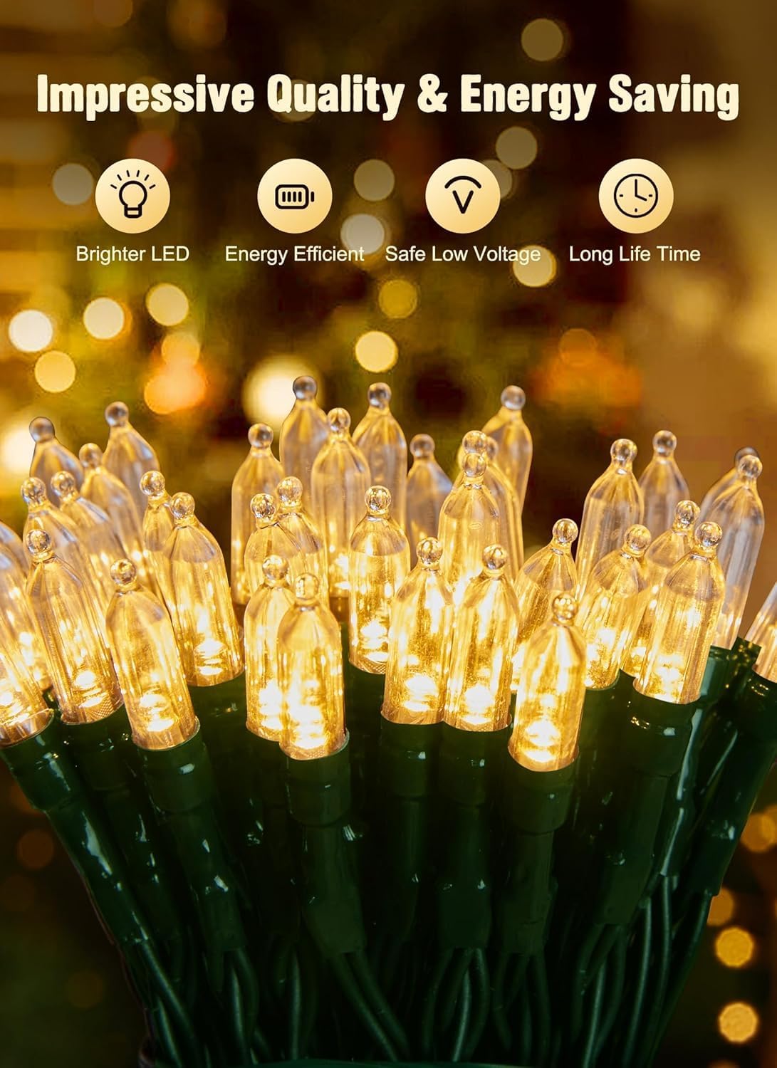 Battery Operated Christmas String Lights – 8ft, 20 LED Mini Lights with Timer, Warm White, Indoor & Outdoor Decoration for Christmas, Wedding, Party, Bedroom (Warm White)