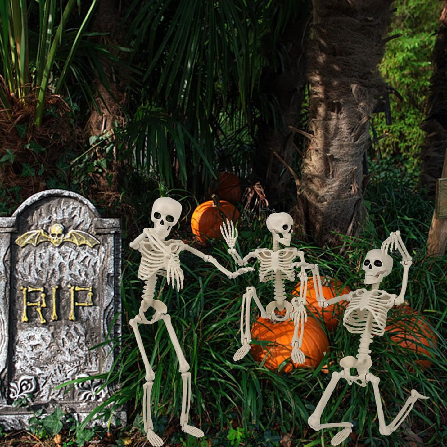 6PCS Halloween Skeleton Decorations - 16&#x22; with Movable Joint