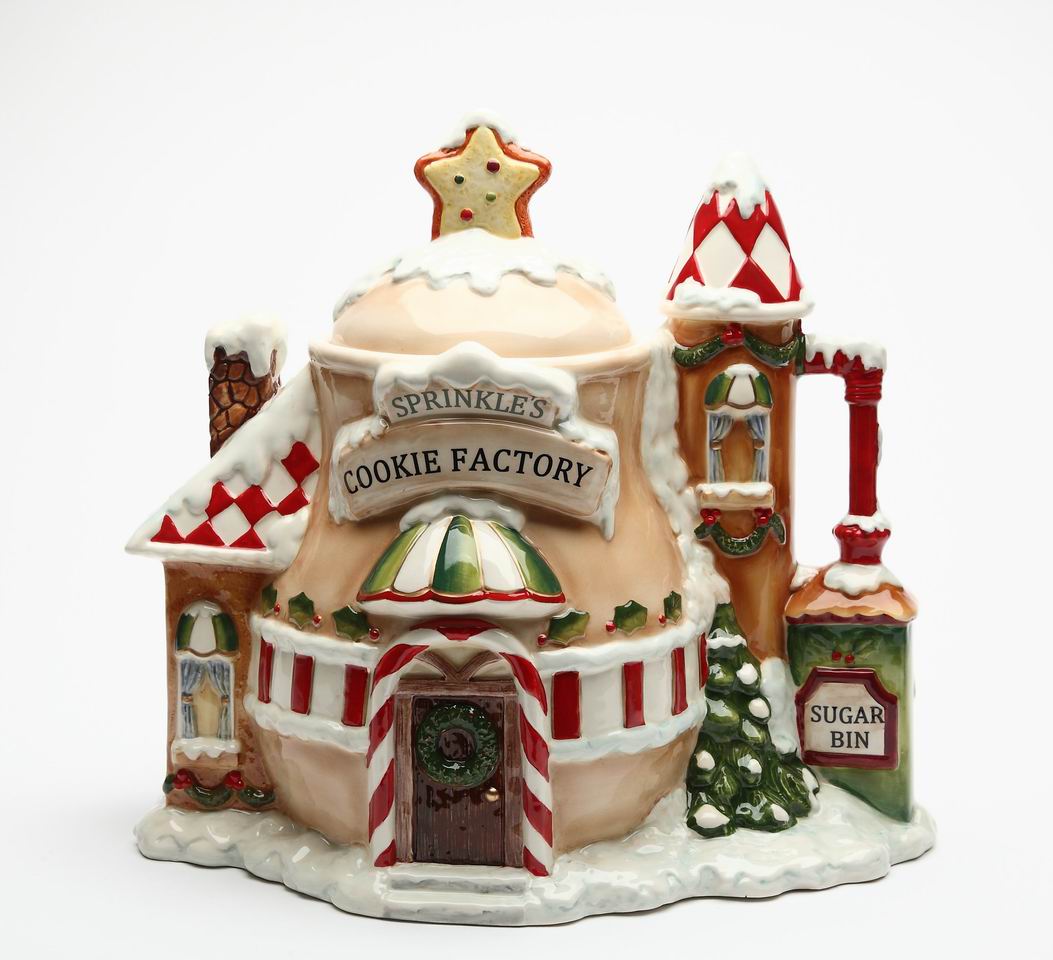Ceramic Santa's Village Cookie Jar, Home Décor, Gift for Her, Gift for Mom, Kitchen Décor, Christmas Décor, Cafe Decor