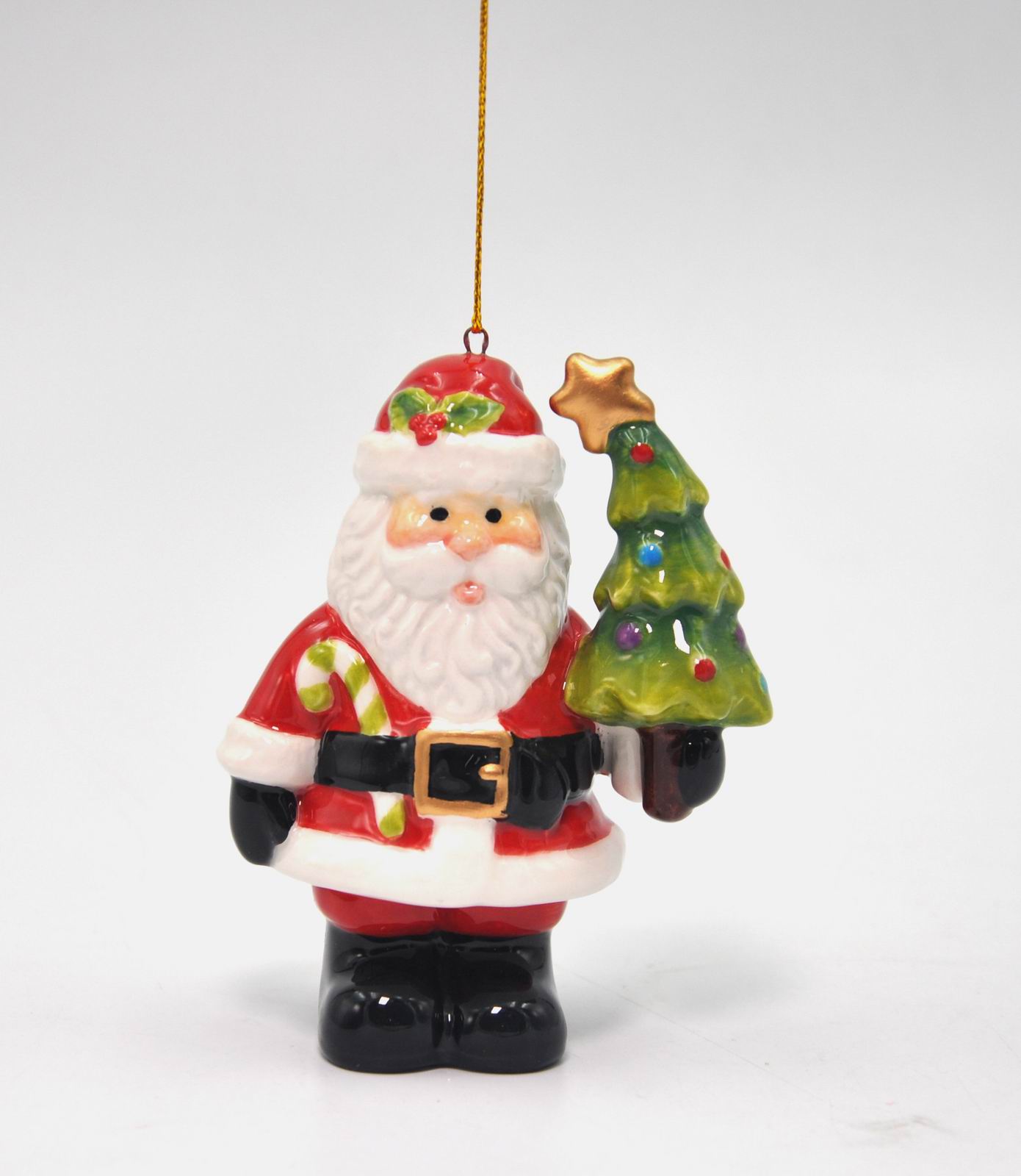 Ceramic Santa With Christmas Tree Ornament, Home Décor, Gift for Her, Gift for Mom, Kitchen Décor, Christmas Décor