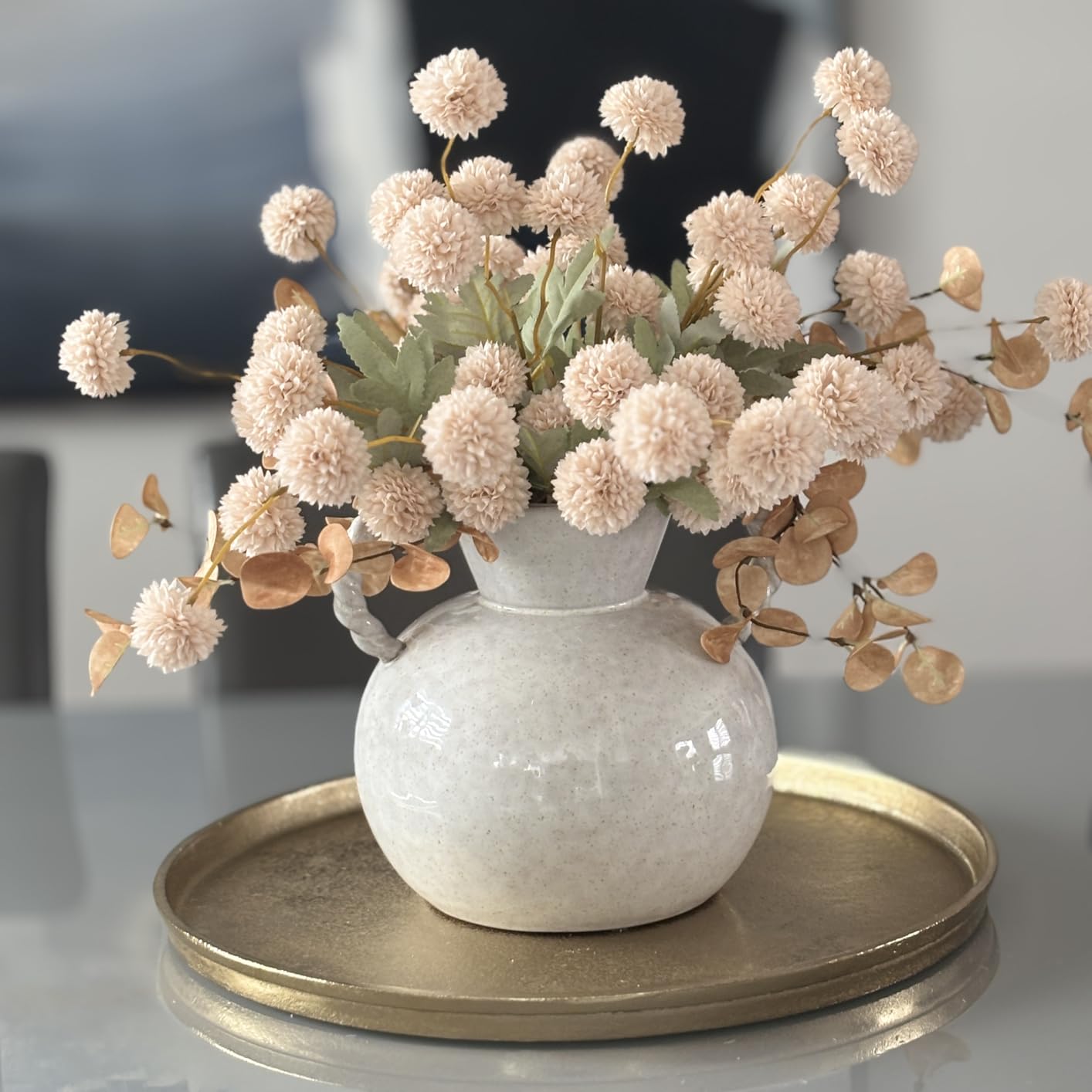 5pcs Realistic Artificial Dandelion and Chrysanthemum Stems &#x2013; Faux Flowers Bulk for Boho Wedding Decor &#x26; Table Arrangements