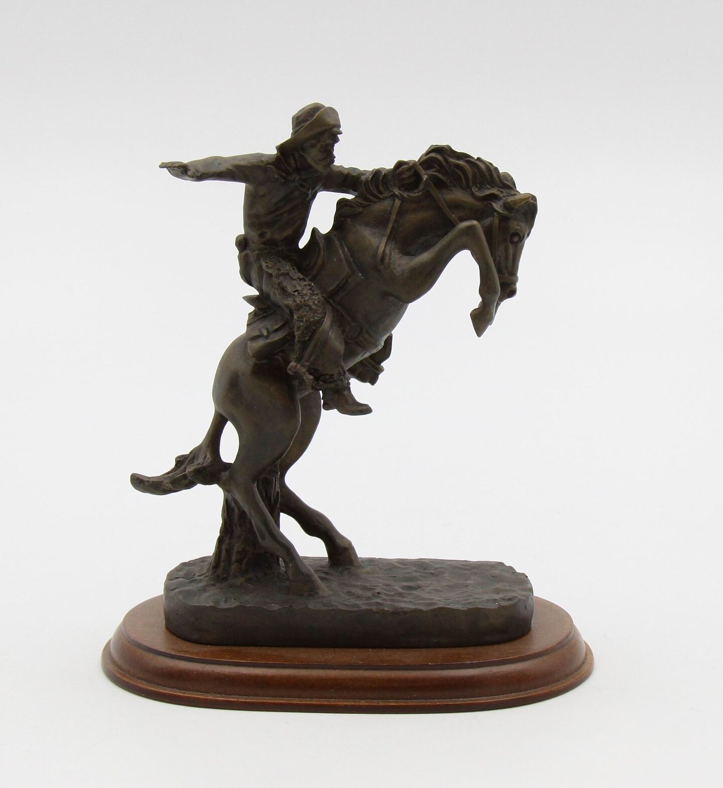 Cowboy Riding Horse Figurine, Home Décor, Gift for Him, Gift for Dad, Gift for Son, Office Décor, Game Room Decor