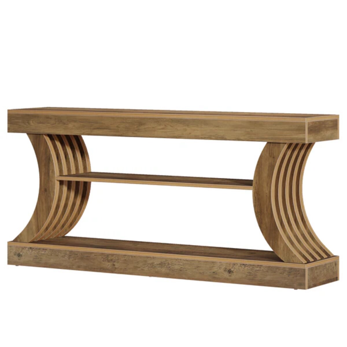 70.9" Entryway Console Table with 3-Tier Shelves Sofa Table Behind Sofa